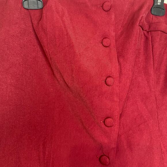 F21 Burgundy Strapless Tube Button Waistcoat Plus Size 2X - Picture 3 of 9